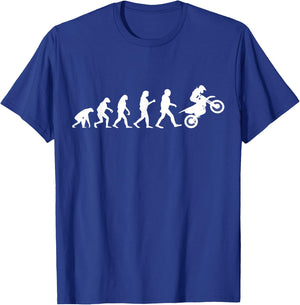 Evolution Motocross MX Motorcycle Dirt Bike Rider T-Shirt - T-Shirt | Royal
