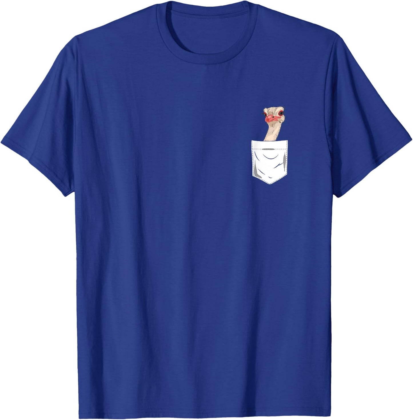 Ostrich Bird in the Pocket Funny Ostrich T-Shirt - T-Shirt | Royal