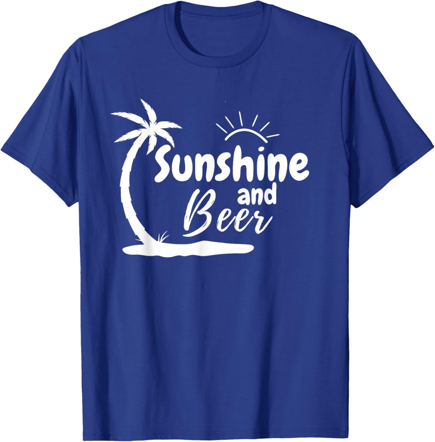 Sunshine and Beer Summer Graphics Beach Men Women T-Shirt - T-Shirt | Royal
