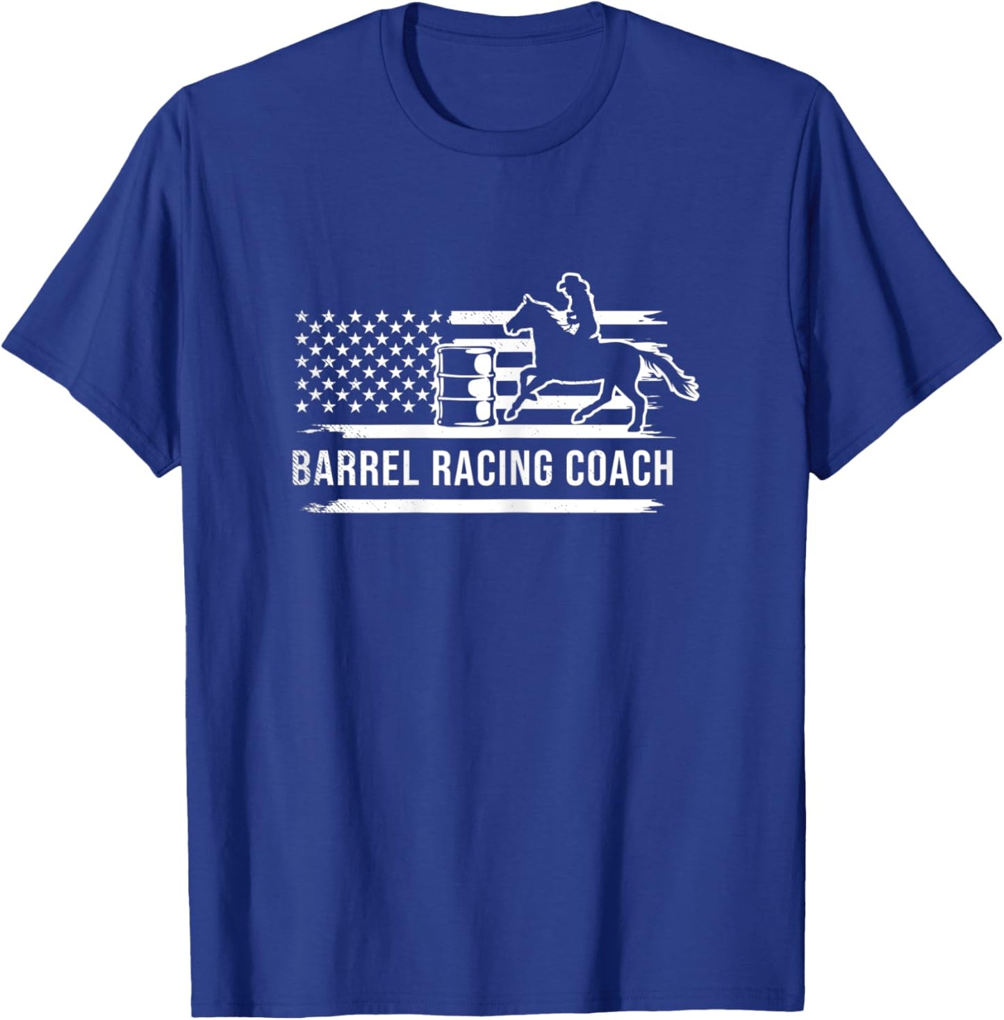 Barrel racing coach vintage flag art theme T-Shirt - T-Shirt | Royal