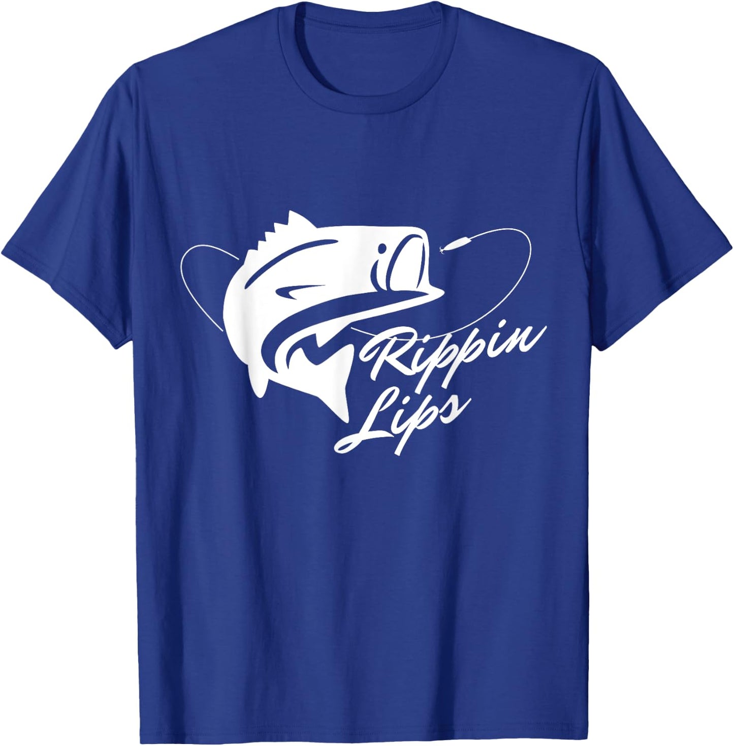 Bass Fishing Rippin' Lips T-Shirt - T-Shirt | Royal