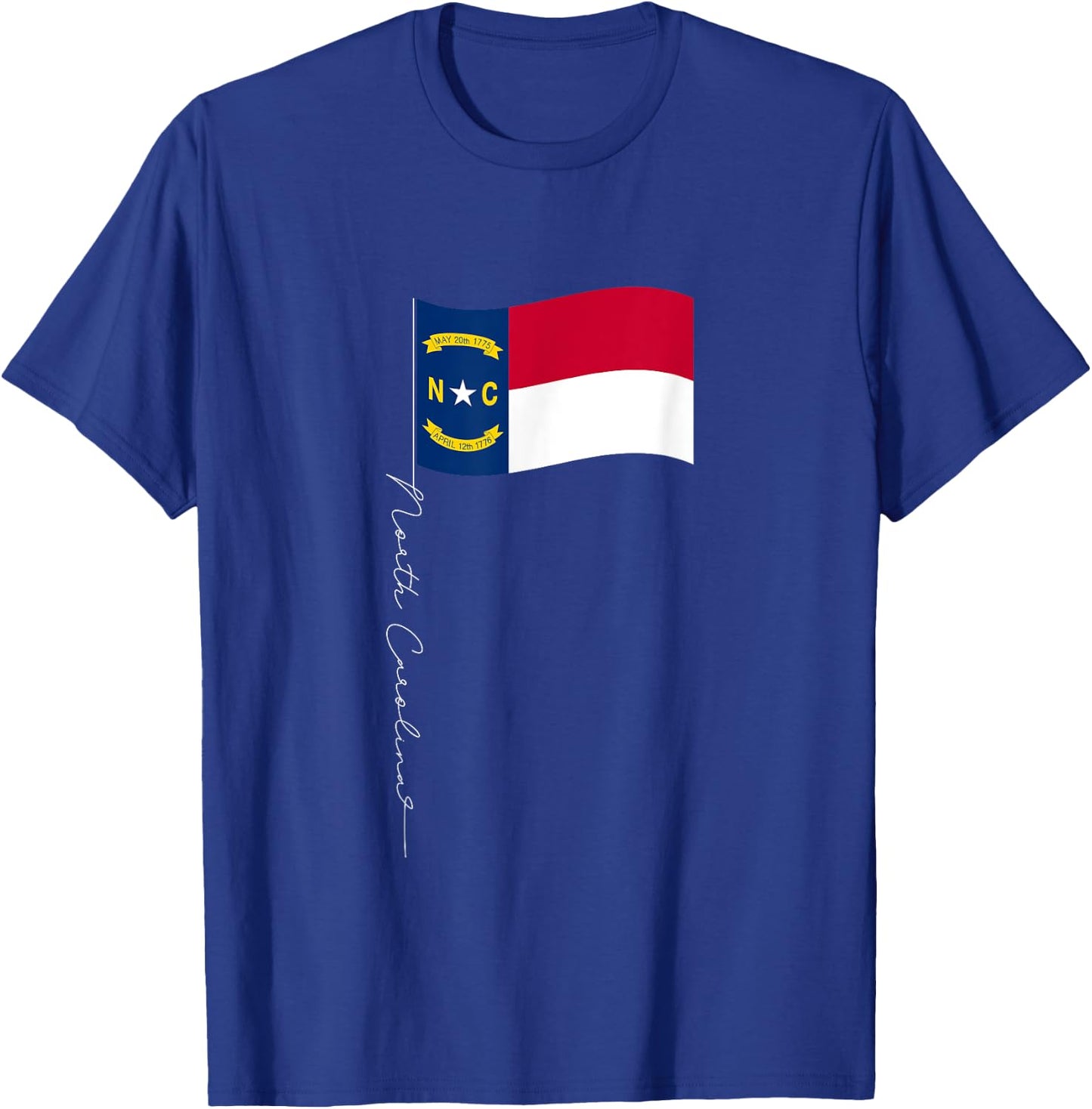 North Carolina Signature Flag Pole - North Carolinian Flag T-Shirt - T-Shirt | Royal