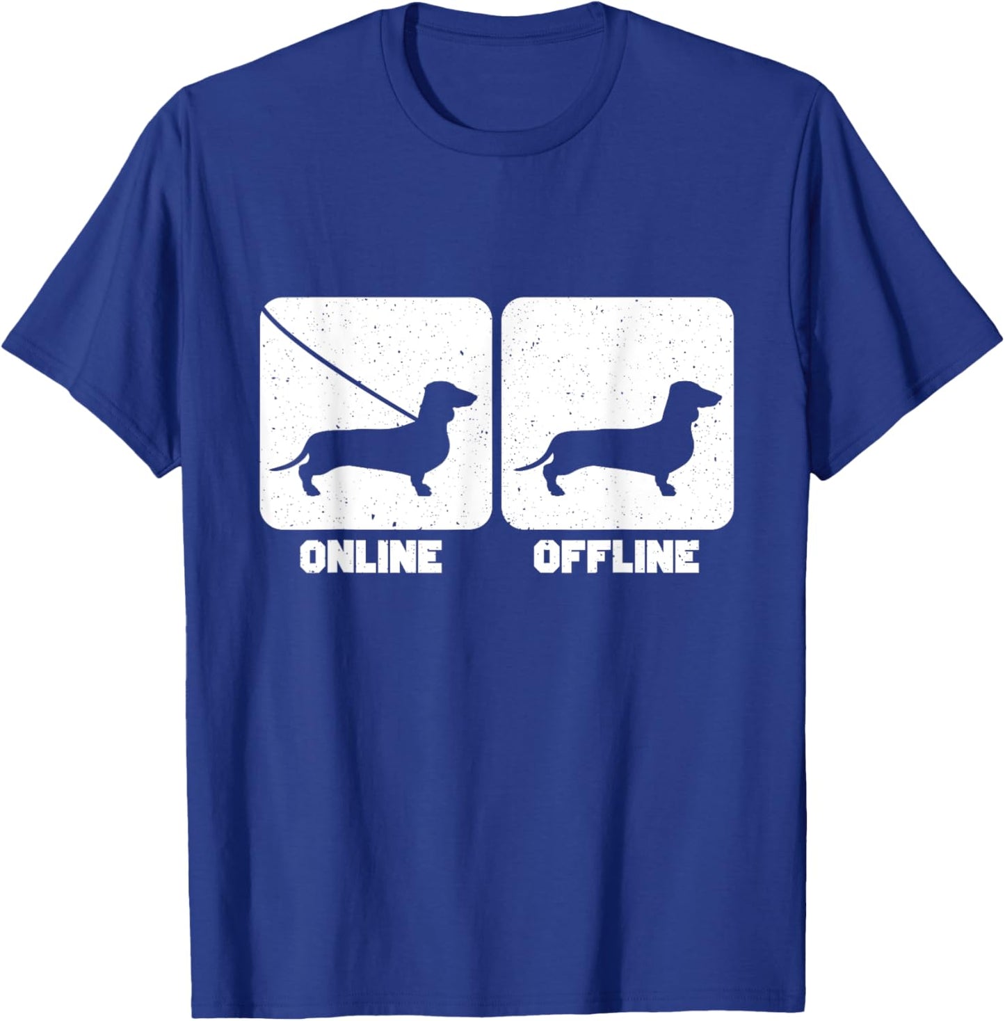 Funny Online Offline Dachshund T-Shirt - T-Shirt | Royal