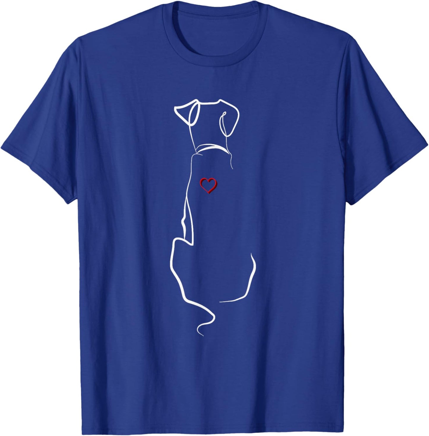 Dog Silhouette Heart Men Women T-Shirt - T-Shirt | Royal