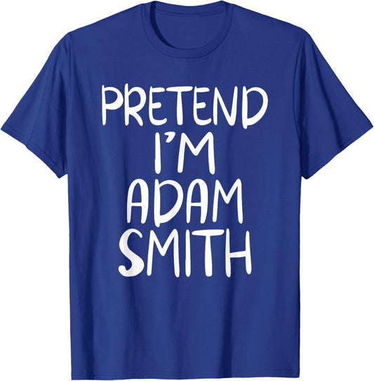 Pretend I'm Adam Smith Family Group Lazy Easy Halloween T-Shirt - T-Shirt | Royal
