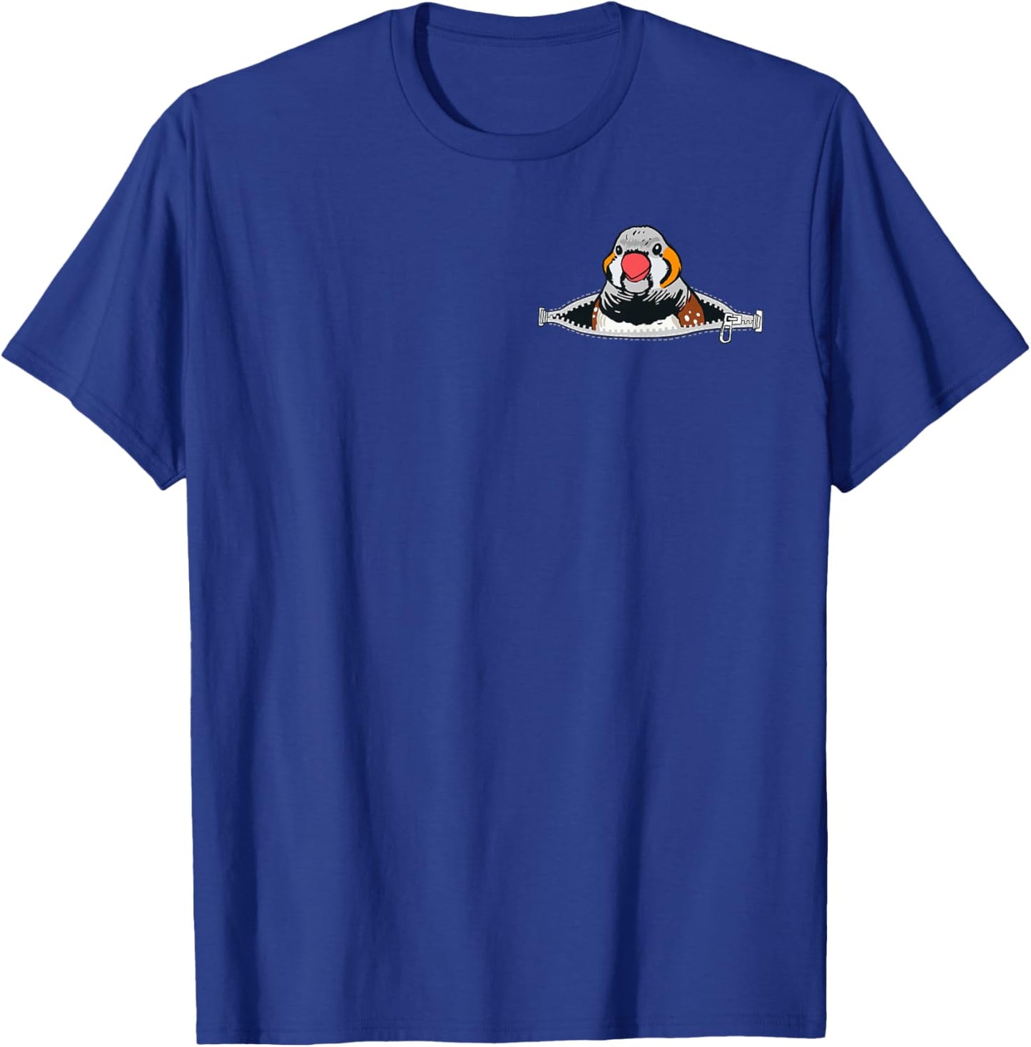 Zebrafink in Pocket Ornamental Birds Chest Pocket Birds Zebra Finches T-Shirt - T-Shirt | Royal