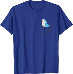 Pocket Quaker Parrot Cute Blue Monk Parakeet Birb Memes T-Shirt - T-Shirt | Royal