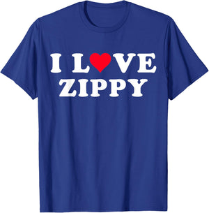 I Love Zippy Matching Girlfriend & Boyfriend Zippy Name T-Shirt - T-Shirt | Royal
