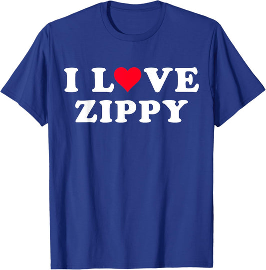 I Love Zippy Matching Girlfriend & Boyfriend Zippy Name T-Shirt - T-Shirt | Royal