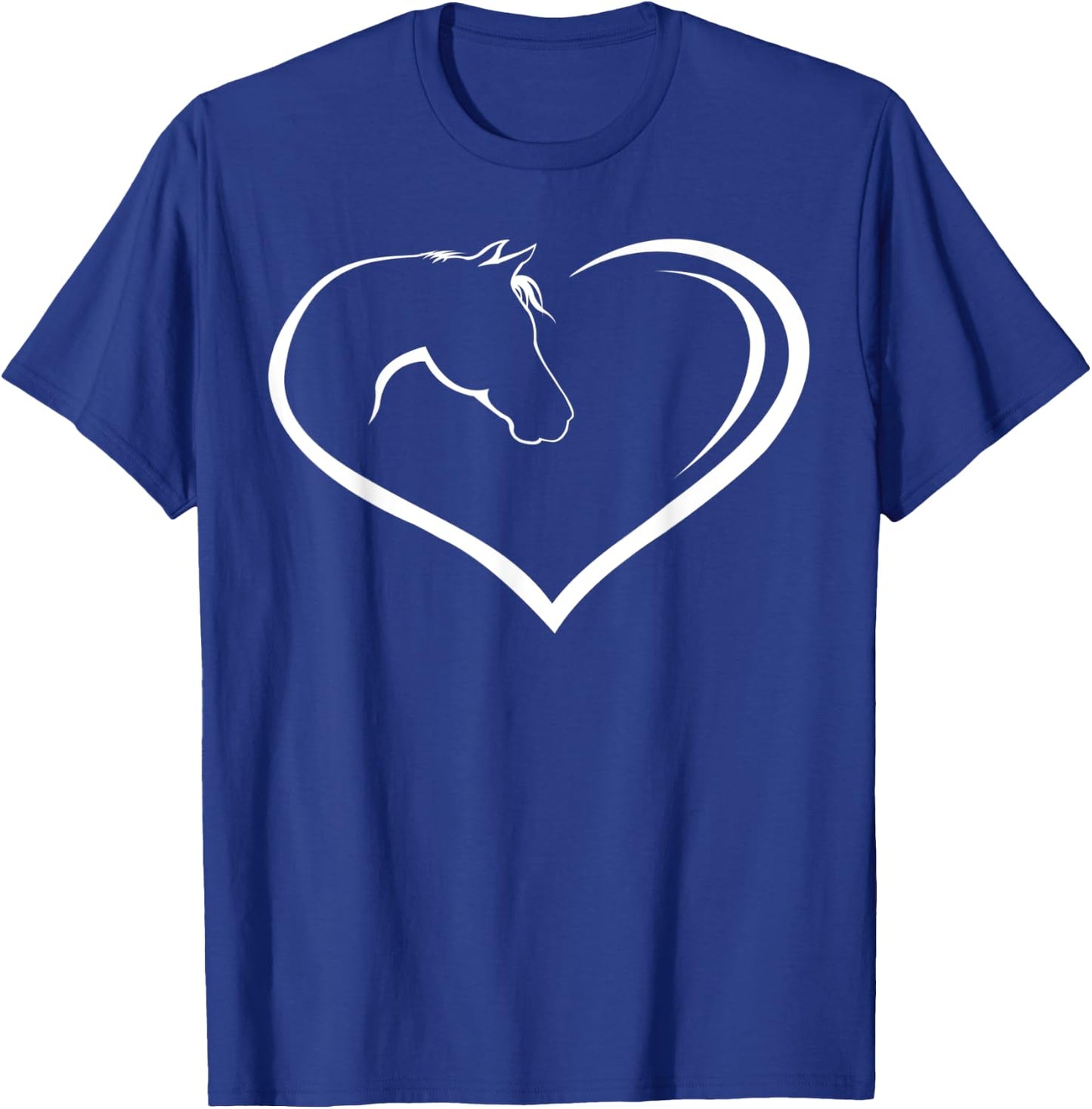 Horse love shirt heart with horse head for rider pony T-Shirt - T-Shirt | Royal