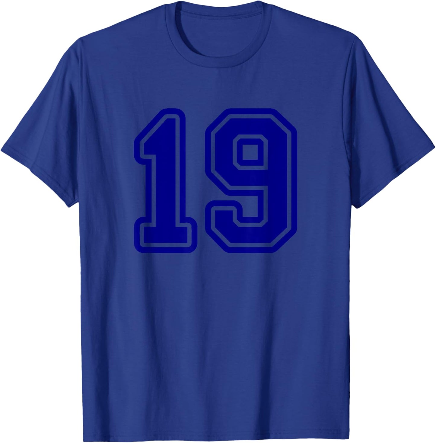 Number #19 Blue Sport Varsity Number 19 T-Shirt - T-Shirt | Royal