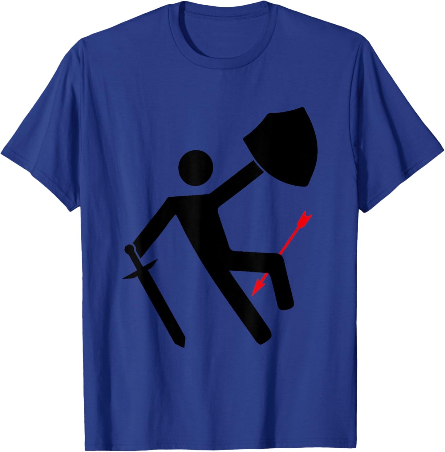 Dad Jokes Arrow To The Knee Warning Sign T-Shirt - T-Shirt | Royal