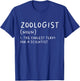 Zoologist Definition Funny Zoology Scientist Science Teacher Women Girls Kids T-Shirt - T-Shirt | Royal