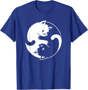 Yin Yang Cat Cute Spirituality Zen Meditation Balance Kitten Men Women Kids T-Shirt - T-Shirt | Royal