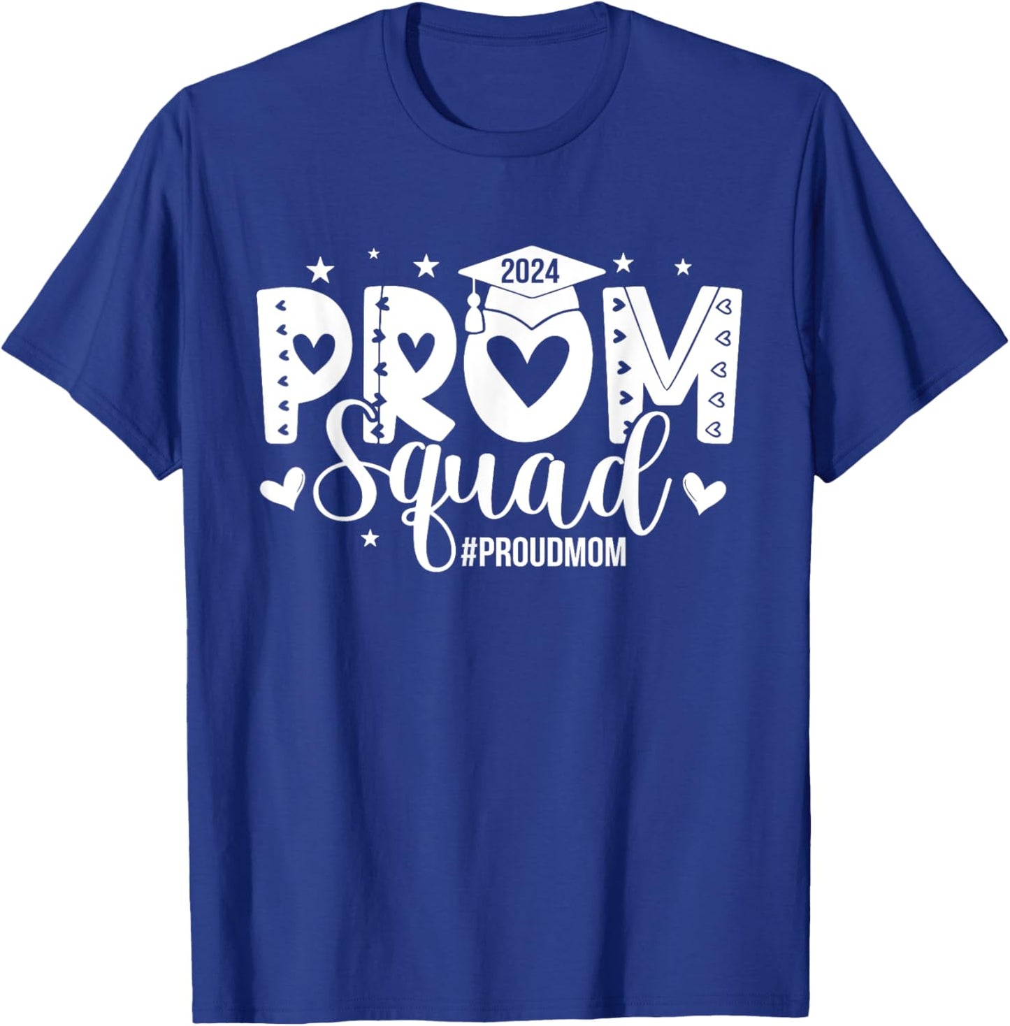 Vintage Prom Squad 2024 Proud Mom Graduation Class of 2024 T-Shirt - T-Shirt | Royal