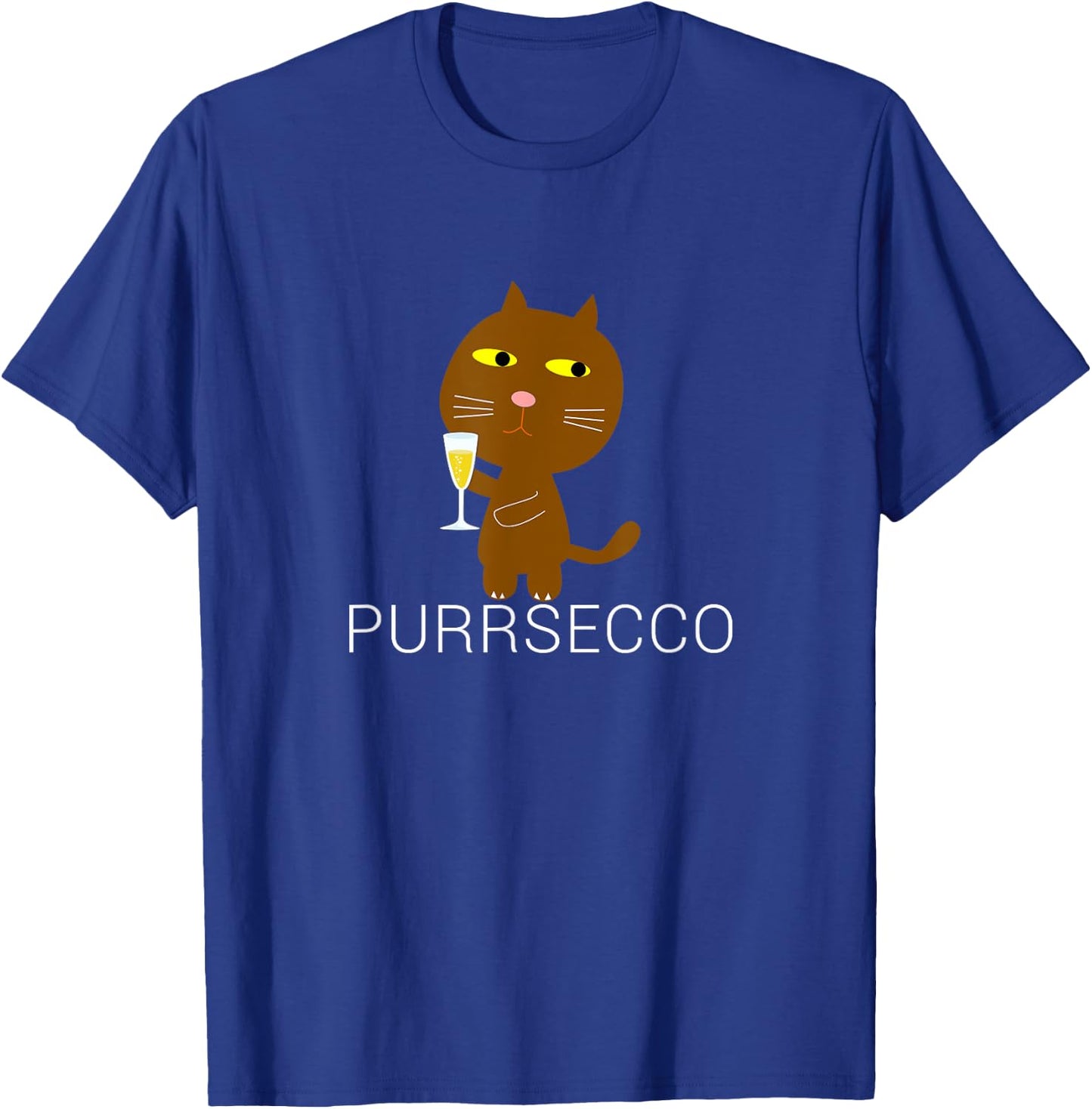Funny Purrsecco Cat Prosecco Pun Drink Wine Drinking Gifts T-Shirt - T-Shirt | Royal