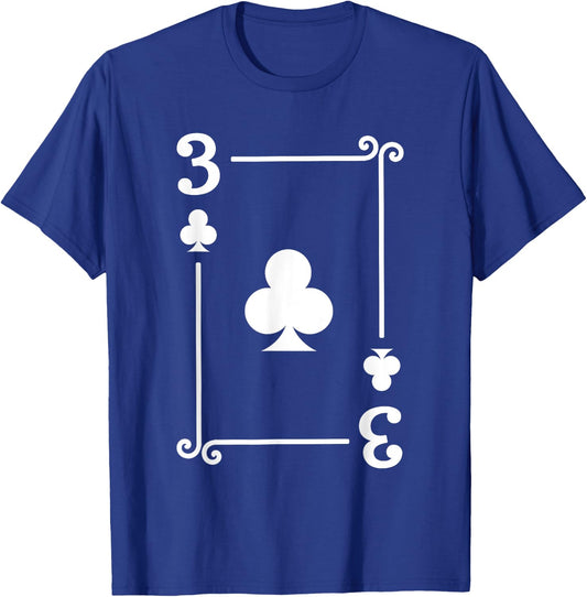 Playing Cards Costume - 3 Clubs Card - Three Card T-Shirt - T-Shirt | Royal