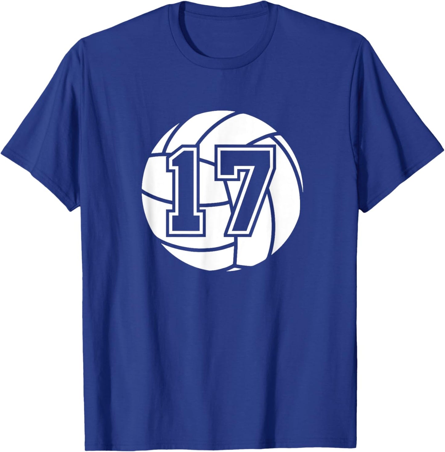 Volleyball Player #17 Volleyball Mom Dad Jersey Number 17 T-Shirt - T-Shirt | Royal
