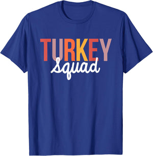 Retro Turkey Squad Funny Thanksgiving Family Matching Group T-Shirt - T-Shirt | Royal