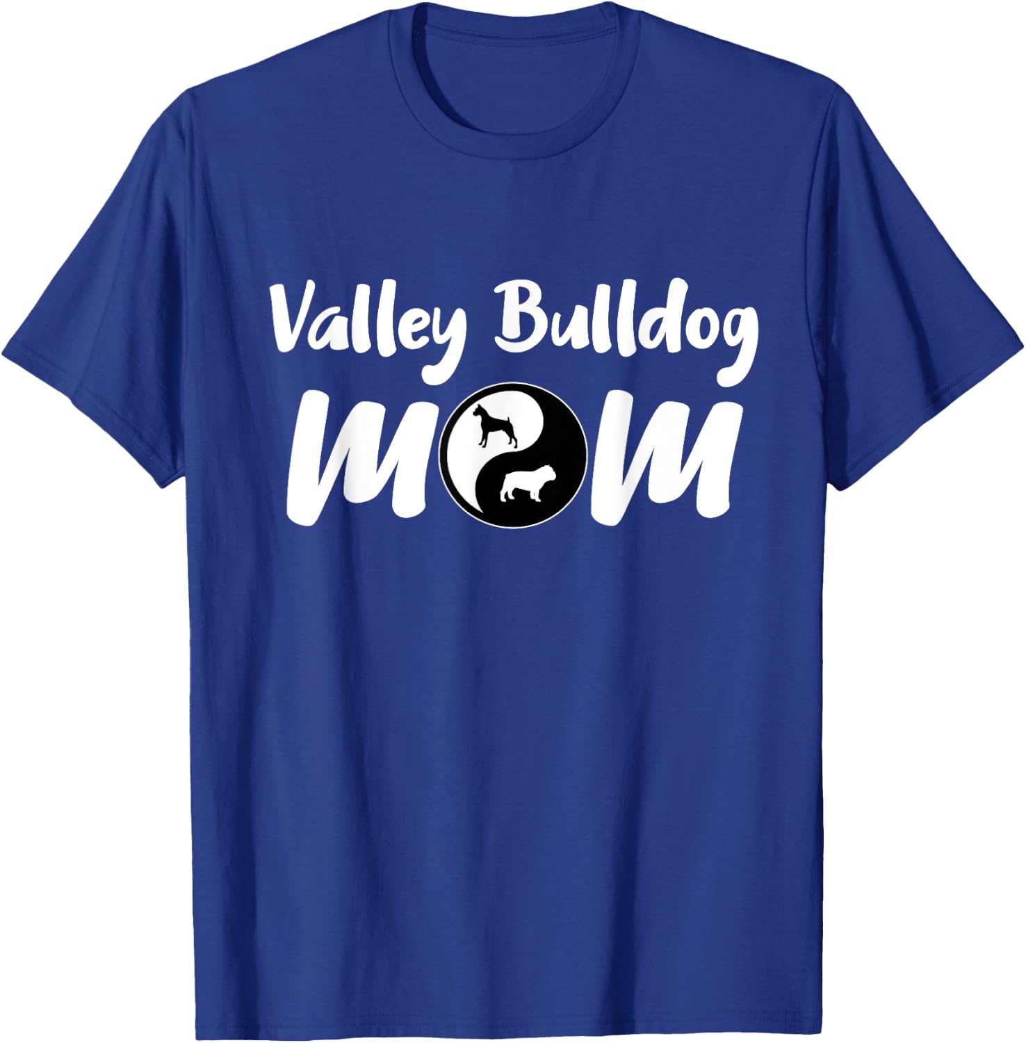 Valley Bulldog Mom Gifts | Pet Dog Mama Cross Breed Owners Men Women Girls Kids T-Shirt - T-Shirt | Royal