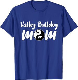 Valley Bulldog Mom Gifts | Pet Dog Mama Cross Breed Owners Men Women Girls Kids T-Shirt - T-Shirt | Royal