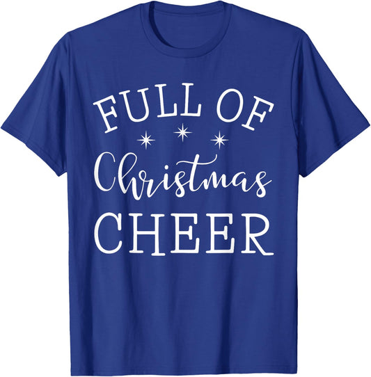 Full Of Christmas Beer And Christmas Cheer Couple Matching T-Shirt - T-Shirt | Royal