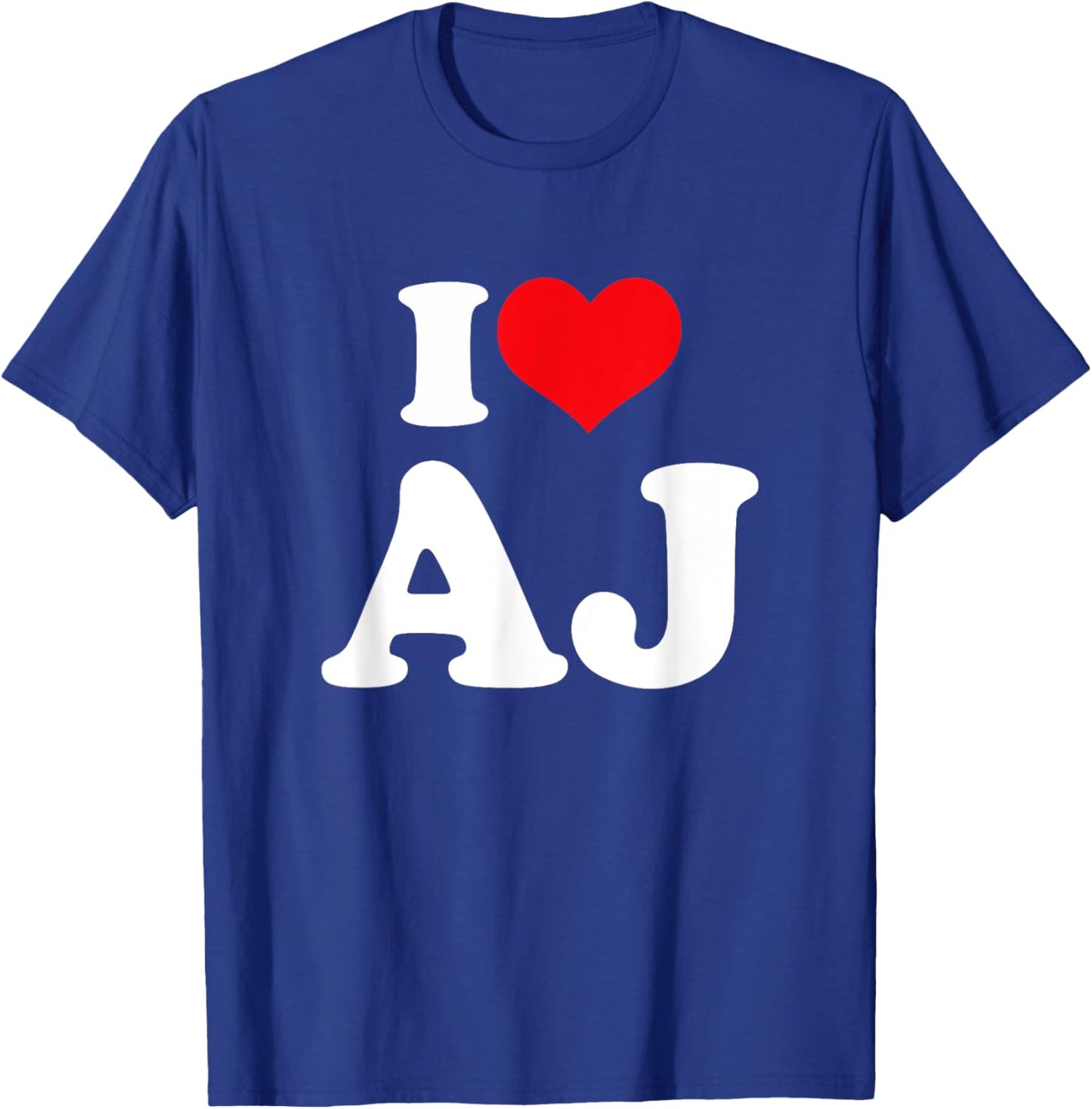 I Love AJ, I Heart AJ T-Shirt - T-Shirt | Royal