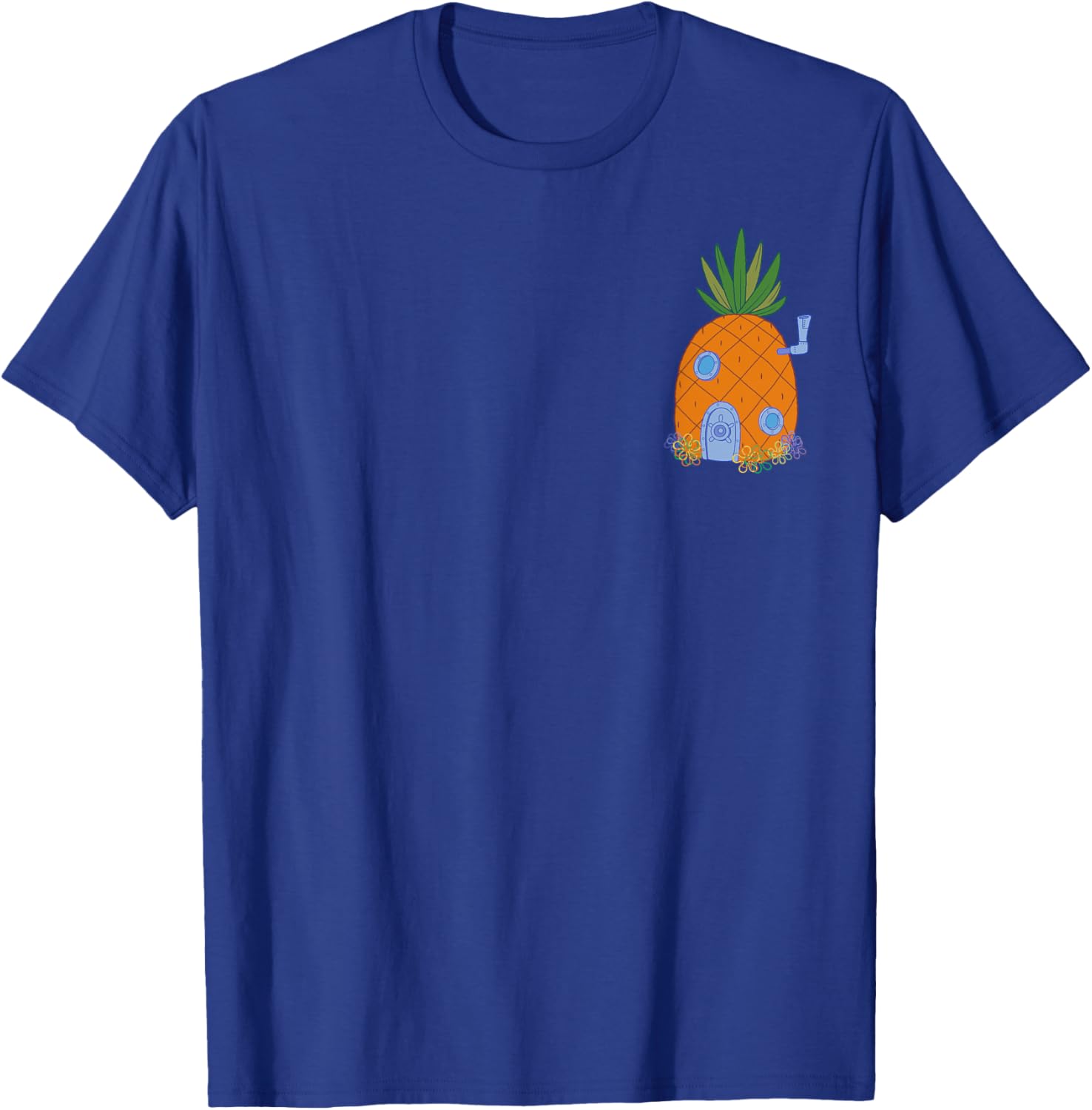 SpongeBob SquarePants Pineapple House Pocket Logo T-Shirt - T-Shirt | Royal