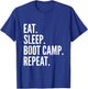 Eat Sleep Boot Camp Repeat Cool Fitness Workout Vintage T-Shirt - T-Shirt | Royal