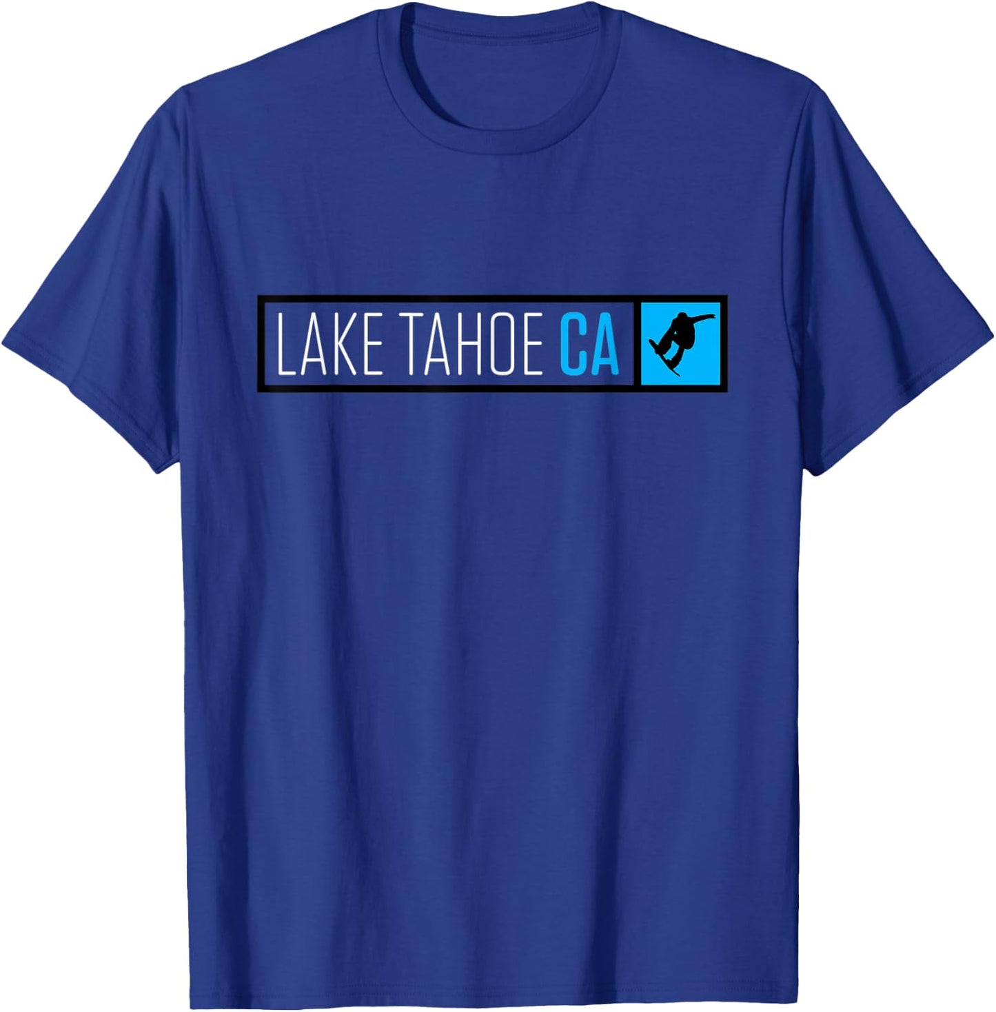 Lake Tahoe CA Snowboard Box Type T-Shirt - T-Shirt | Royal