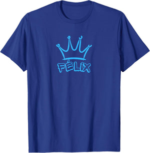 King Félix / Blue Crown & Name Félix Graffiti T-Shirt - T-Shirt | Royal