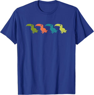 Retro Exotic Bird Tropical Toucan T-Shirt - T-Shirt | Royal