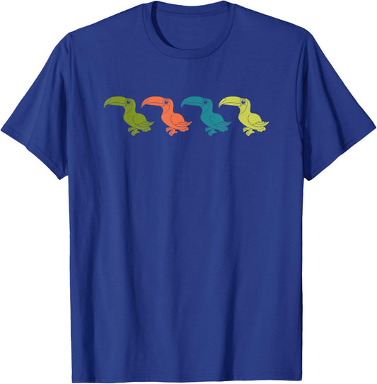 Retro Exotic Bird Tropical Toucan T-Shirt - T-Shirt | Royal
