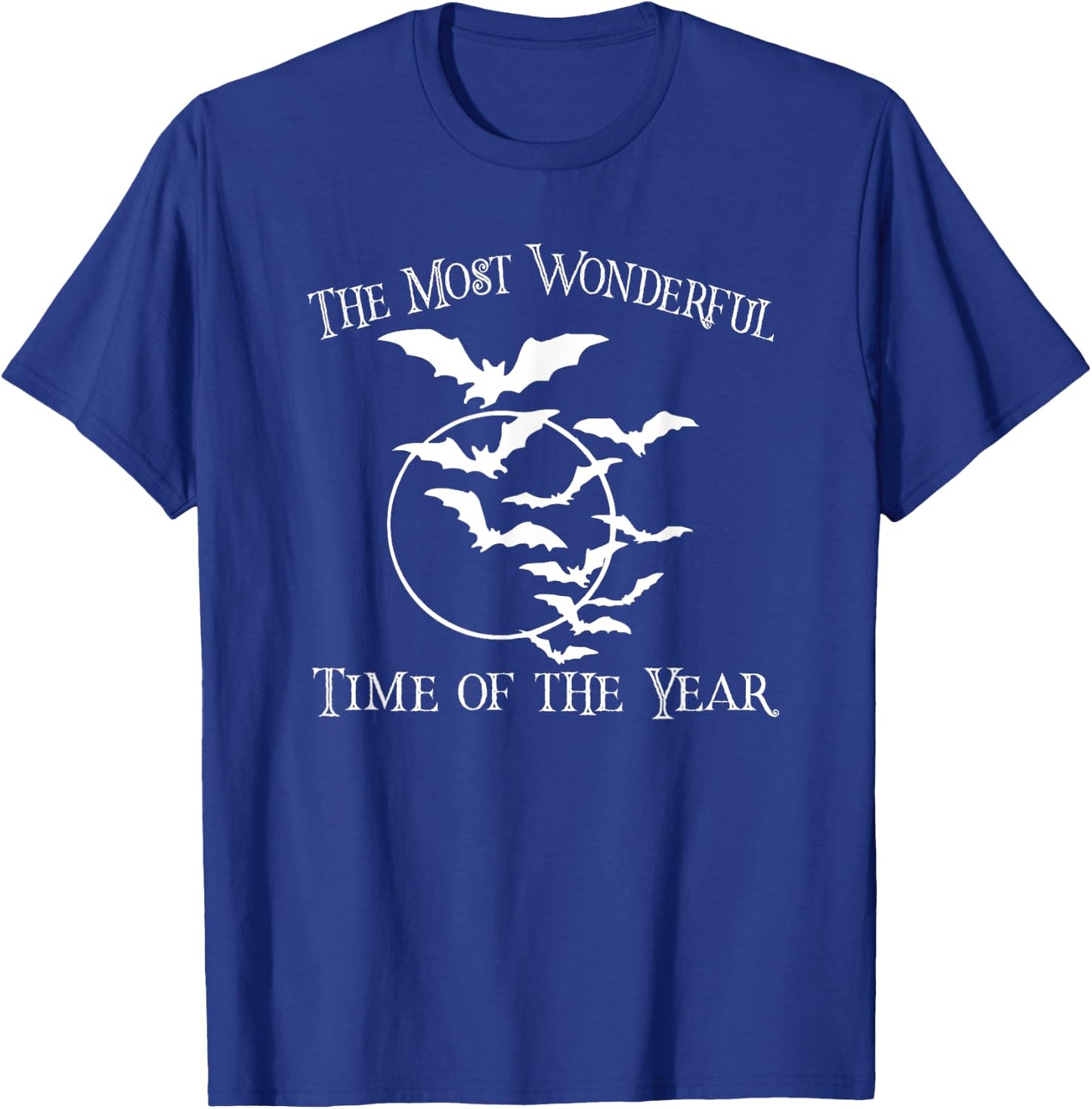 Most Wonderful Time of Year Funny Halloween Bats Full Moon T-Shirt - T-Shirt | Royal