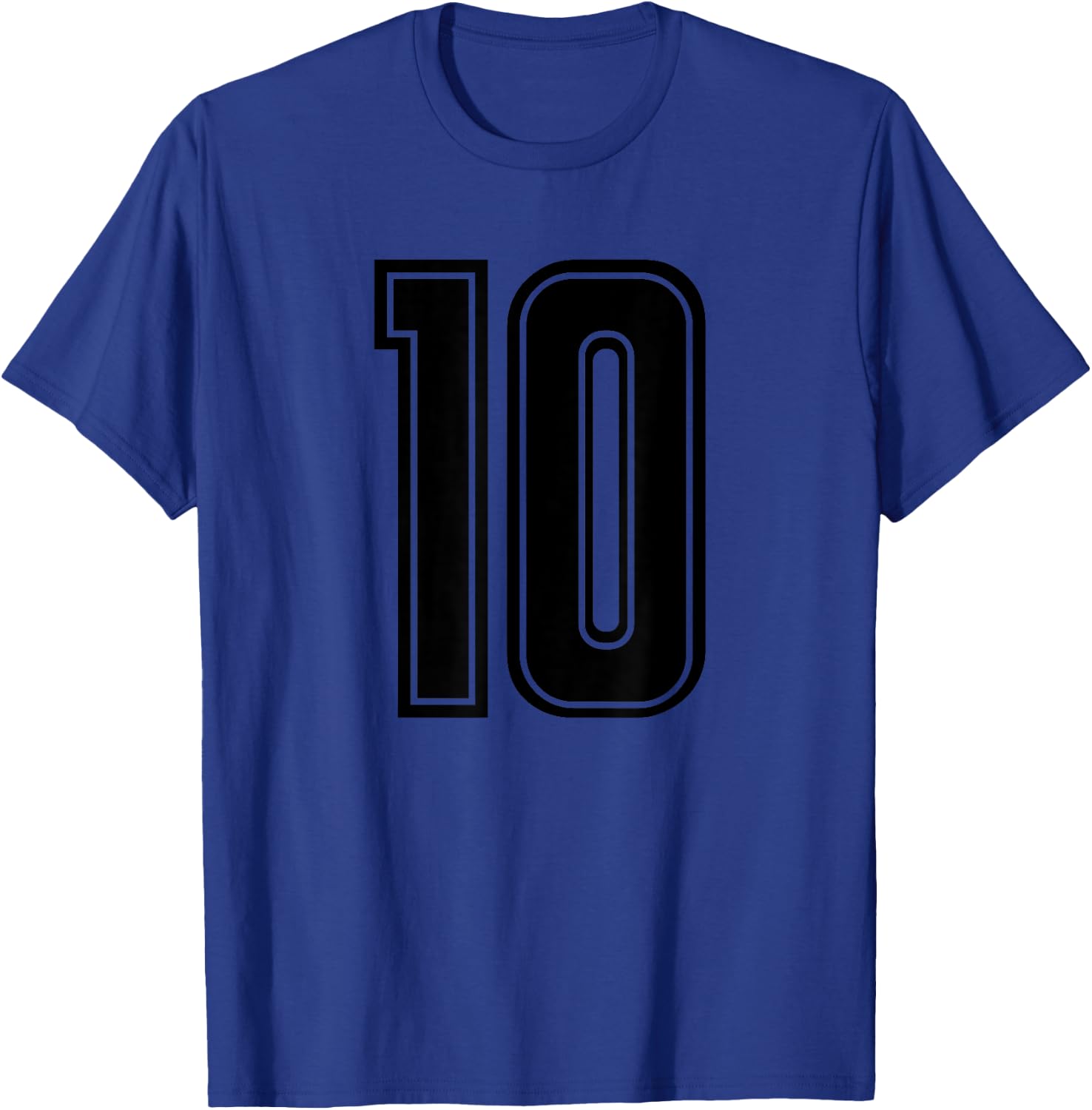 Number #10 Sport Black Varsity Number T-Shirt - T-Shirt | Royal