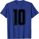 Number #10 Sport Black Varsity Number T-Shirt - T-Shirt | Royal