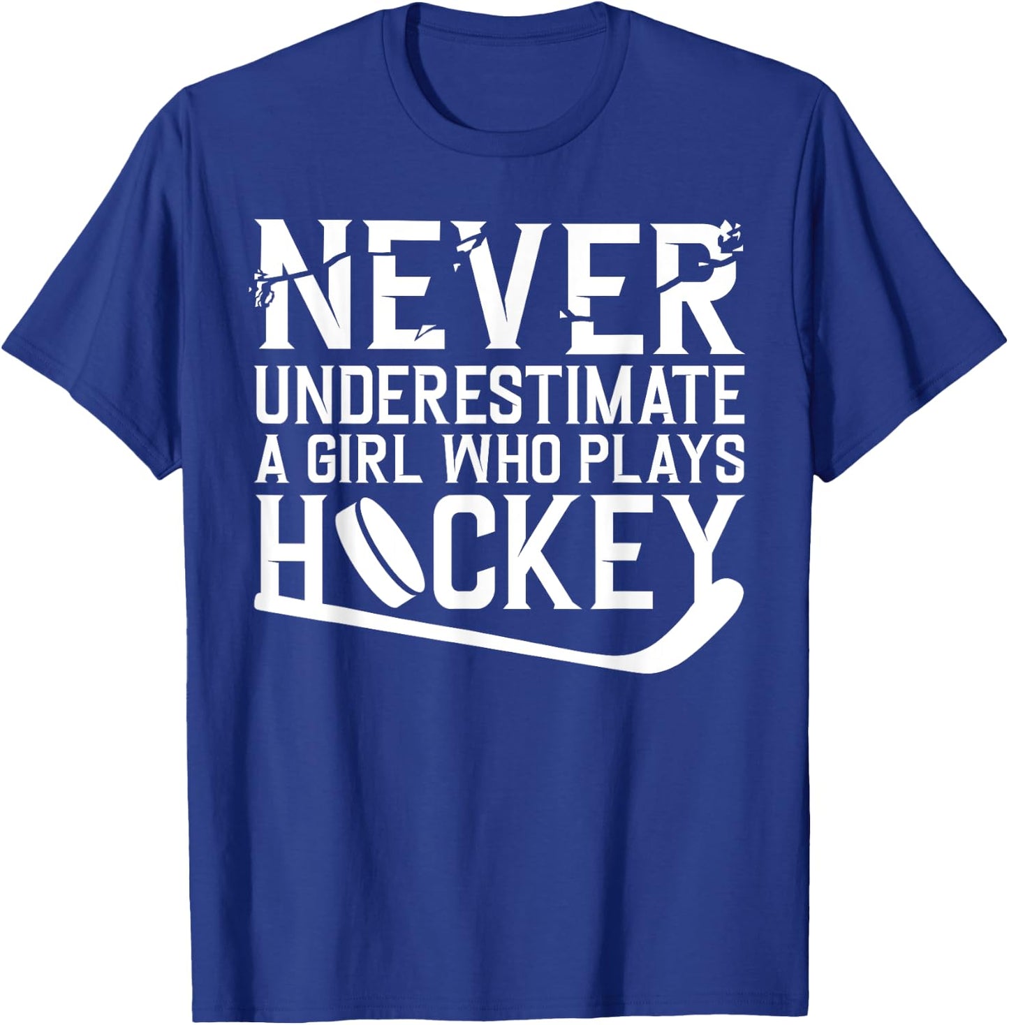 Funny Hockey Girls Ice Hockey Player Hockey Lovers T-Shirt - T-Shirt | Royal