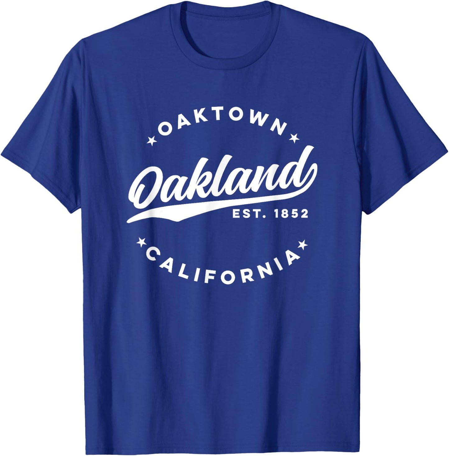 Vintage Oakland California Oaktown USA Love White Text T-Shirt - T-Shirt | Royal