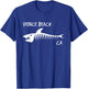 Venice Beach CA Shark Skeleton White Print Men Women Kids T-Shirt - T-Shirt | Royal