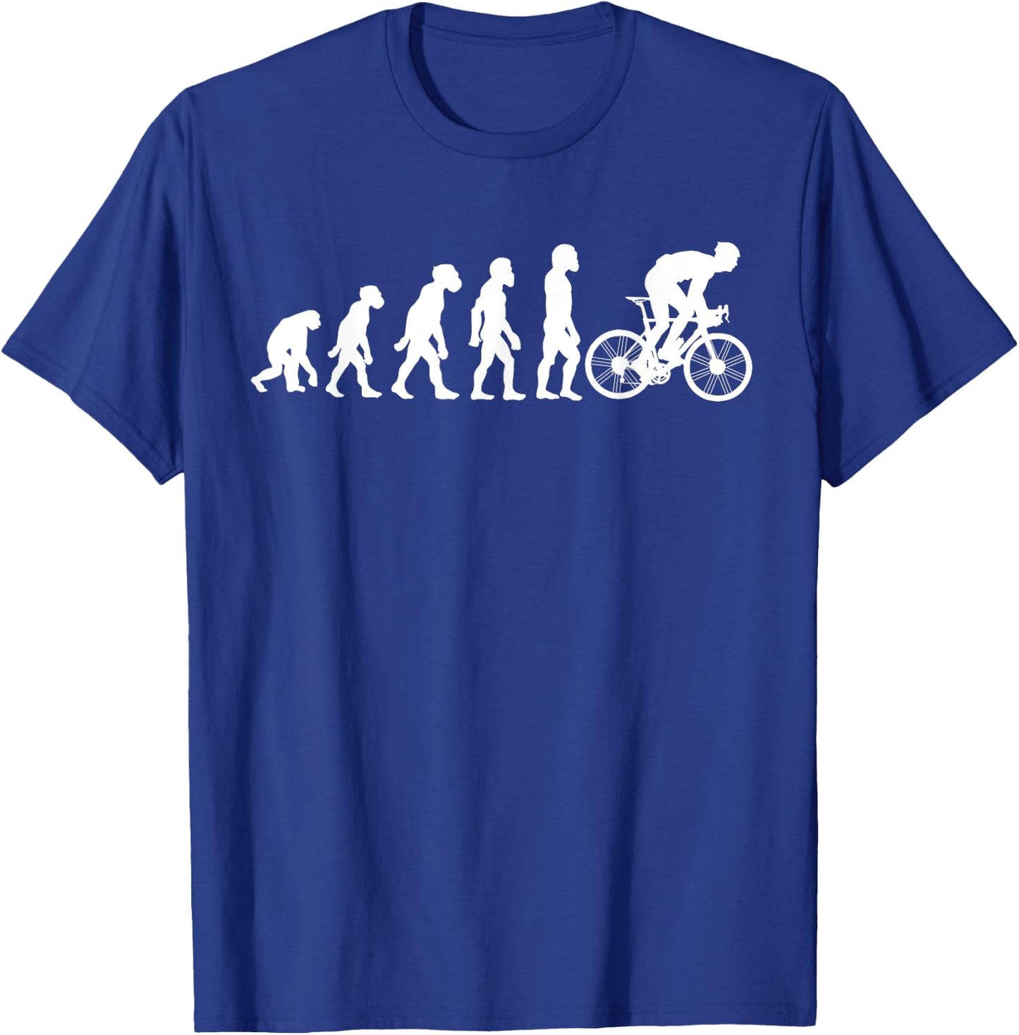 Funny Human Cycling Evolution Athlete Bike Cyclist Biker T-Shirt - T-Shirt | Royal