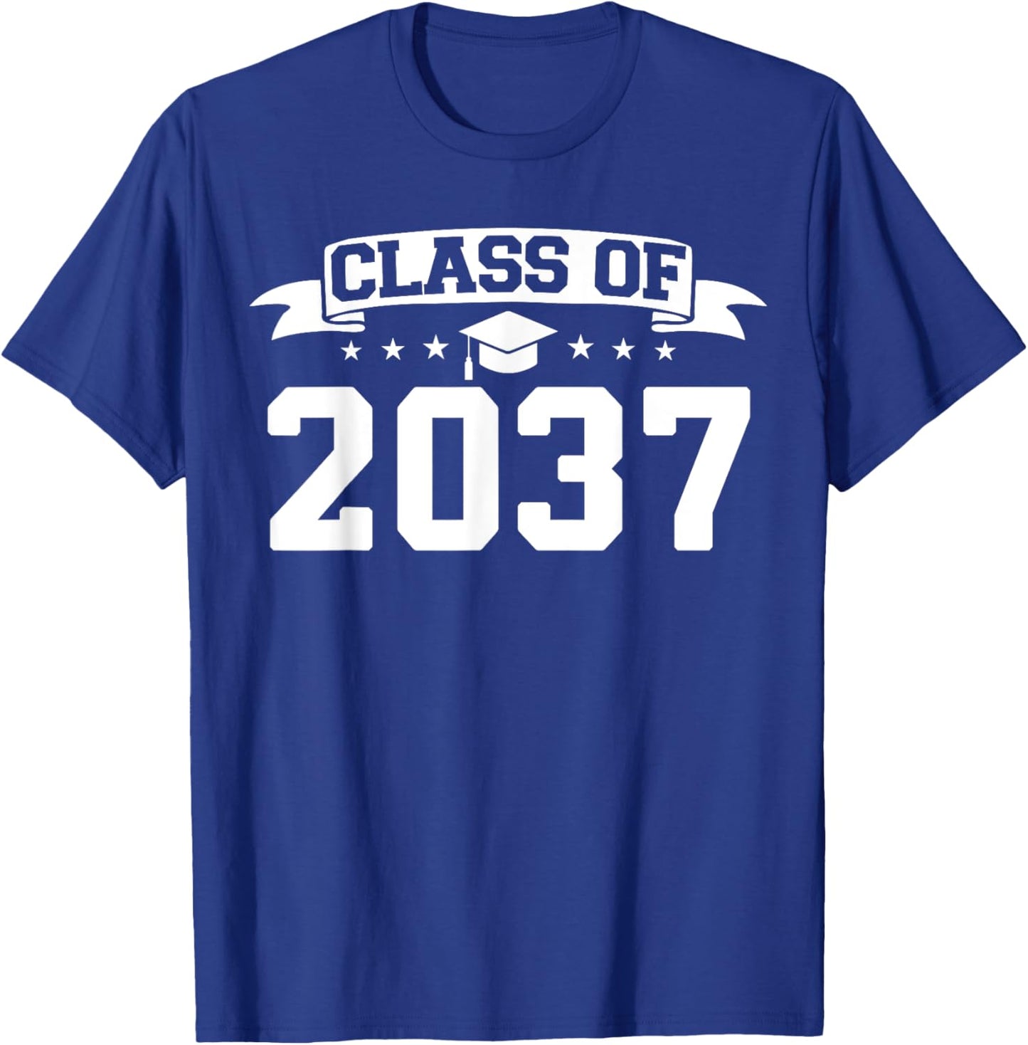 Class of 2037 Grow With Me Graduation First Day of School T-Shirt - T-Shirt | Royal