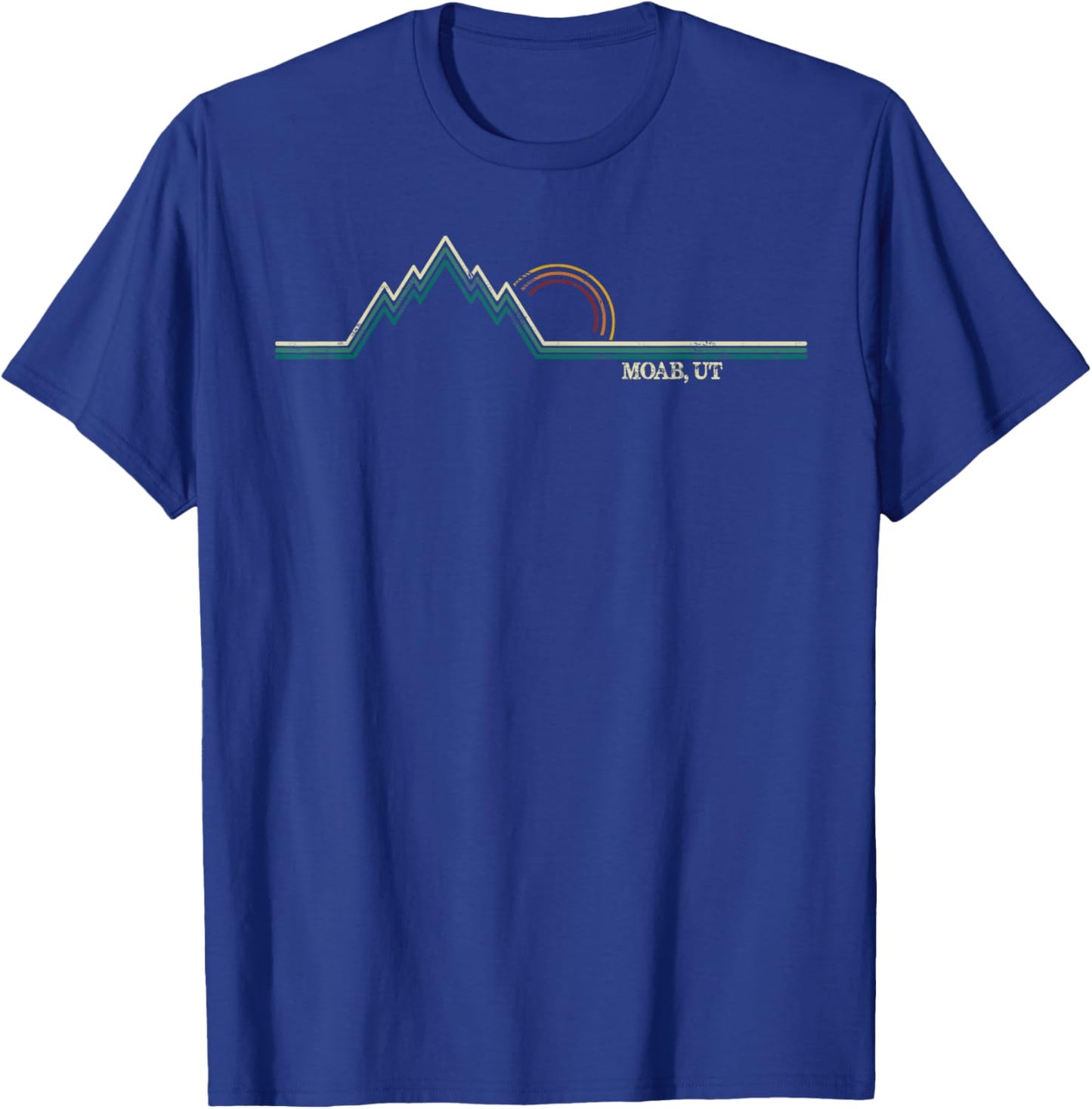 Retro Mountains Moab, Utah Summer Hiking T-Shirt - T-Shirt | Royal