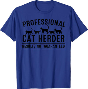 Funny Cat Herder Gift Crazy Animal Kitty Lover Men Women T-Shirt - T-Shirt | Royal