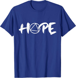 Sobriety Hope Alcoholic Abstinence Support 12 Step Recovery T-Shirt - T-Shirt | Royal