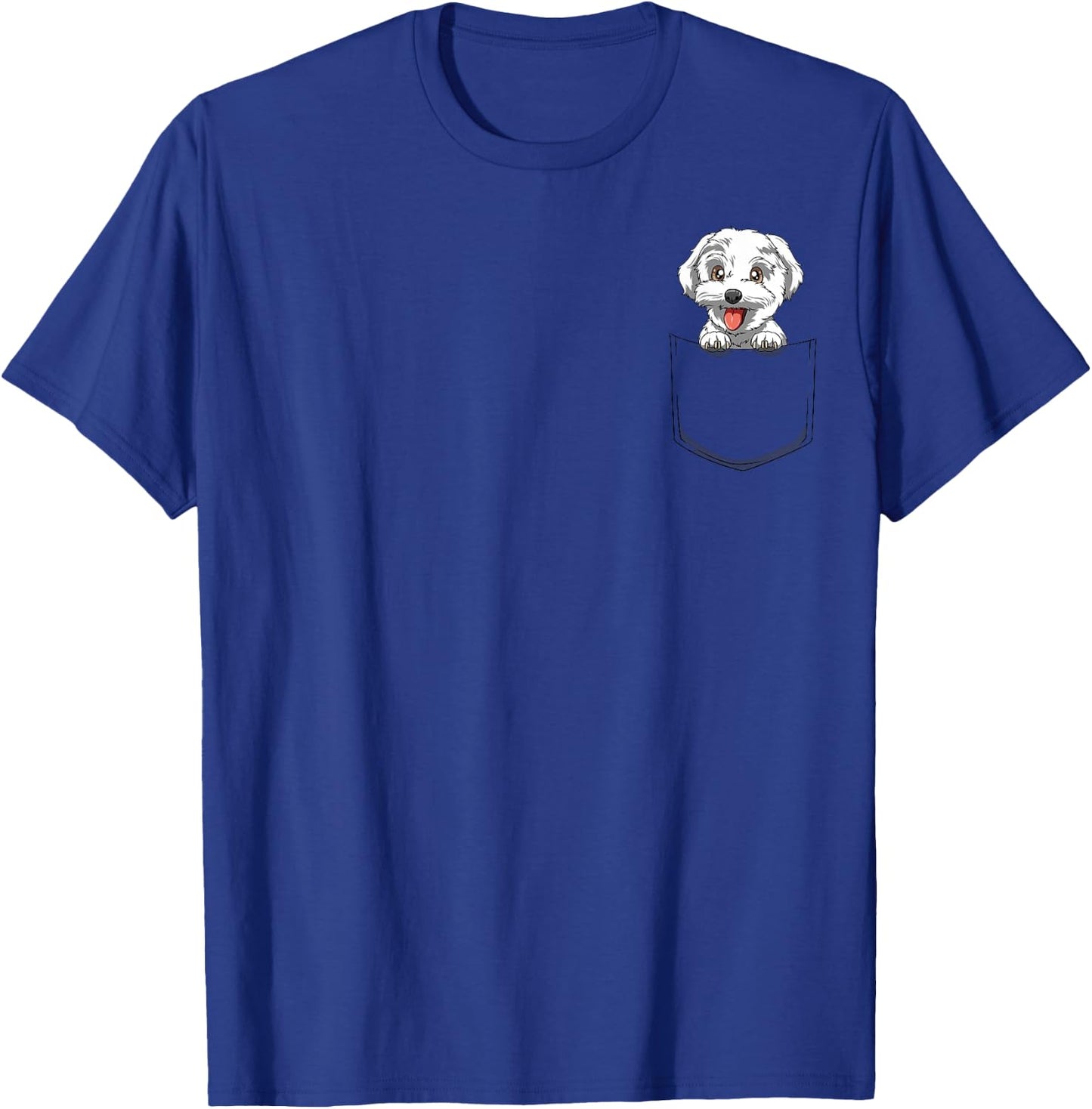 Maltese Pocket Maltese Peeking Out Pocket Maltese Lovers Dog T-Shirt - T-Shirt | Royal