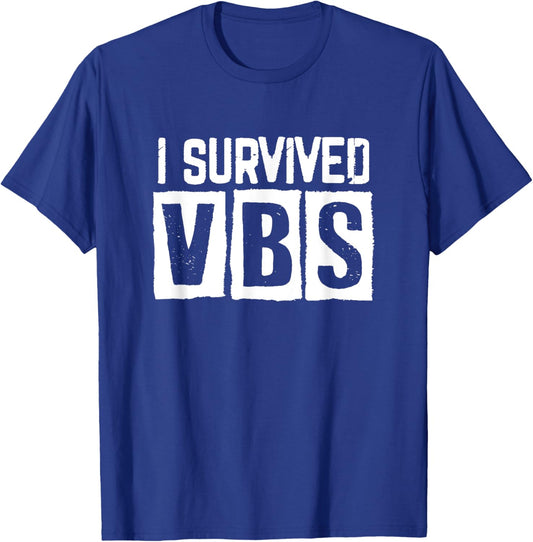 I Survived Summer Vacation Bible School Christian VBS Cute T-Shirt - T-Shirt | Royal