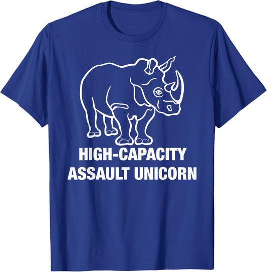 Funny Unicorn Military High Capacity Assault Rhino Horn T-Shirt - T-Shirt | Royal