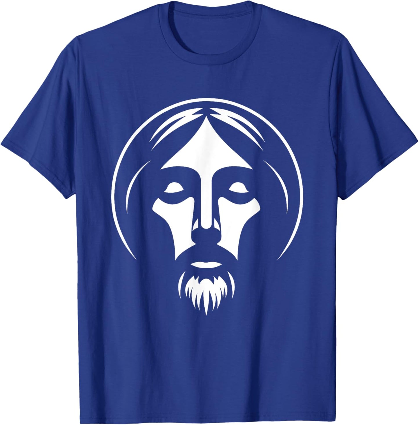 Christian Jesus Face Silhouette Religious T-Shirt - T-Shirt | Royal