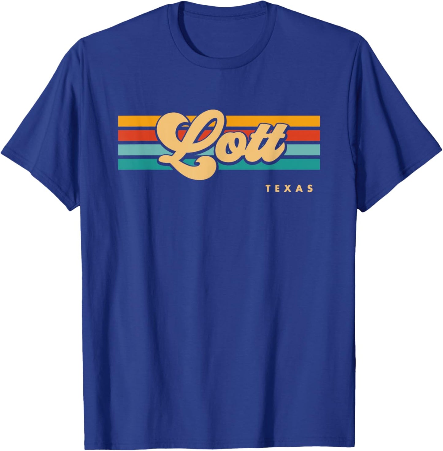Vintage Sunset Stripes Lott, Texas T-Shirt - T-Shirt | Royal
