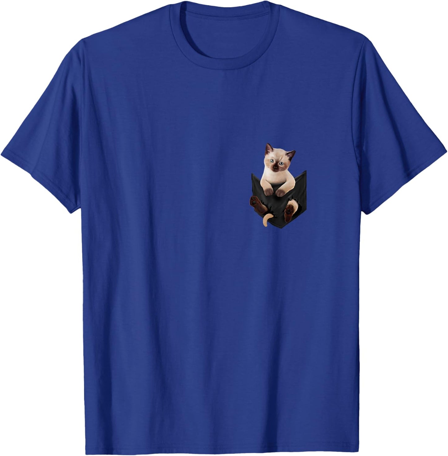 Cat Lovers Gifts Siamese In Pocket Funny Kitten Face T-Shirt - T-Shirt | Royal